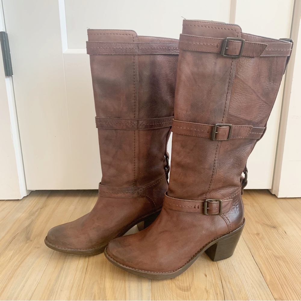 Frye Carmen Three Strap Leather Boots